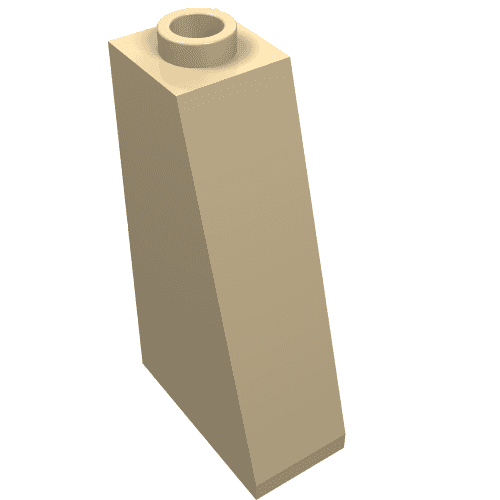 Brick Sloped 75° 2 x 1 x 3 with Open Stud em Bege