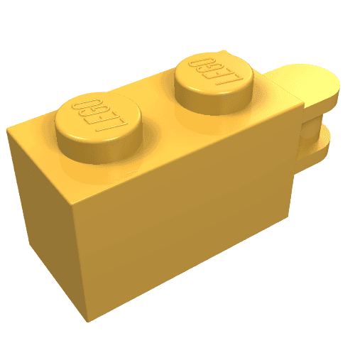 Brick Special 1 x 2 with Vertical Closed Handle Inset from Edge em Laranja vivo claro