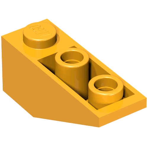 Brick Sloped Inverted 34° 3 x 1 with Internal Stopper em Laranja vivo claro