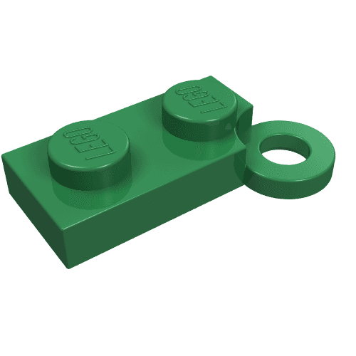 Hinge Plate 1 x 4 Swivel Base, No Hole em Verde
