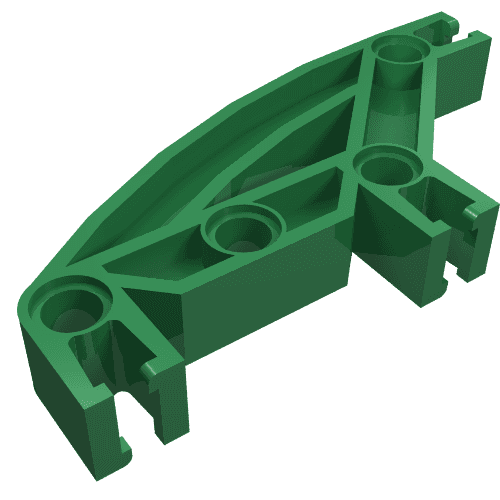 Znap Beam 8, 4 Holes, 3 Bends, Curved em Verde