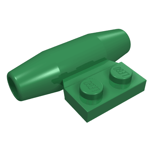 Engine - Smooth, Small 1 x 2 Side Plate [With Axle Holders] em Verde