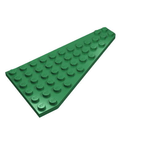 Wedge, Plate 7 x 12 Wing Left em Verde