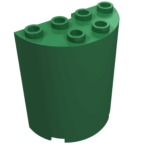 Cylinder Half 2 x 4 x 4 em Verde
