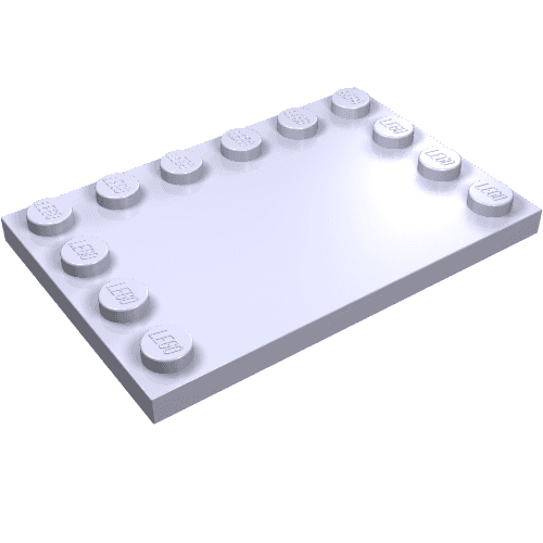 Plate Special 4 x 6, Studs on 3 Edges em Violeta claro