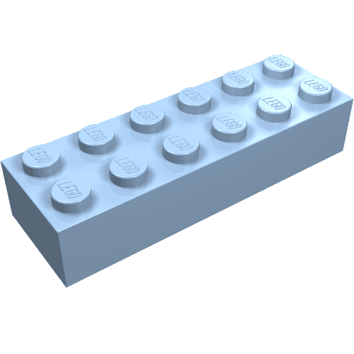Brick 2 x 6 em Azul vivo claro