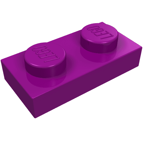 Plate 1 x 2 em Roxo