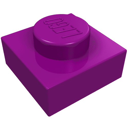 Plate 1 x 1 em Roxo