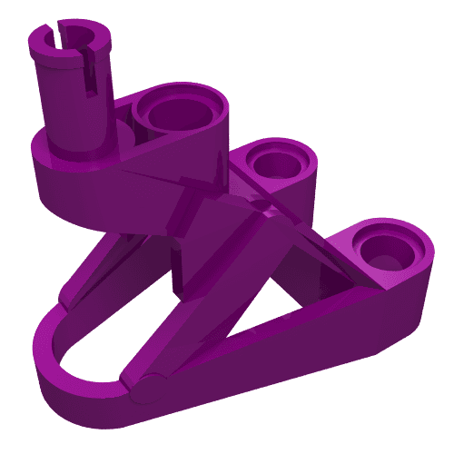 Large Figure Foot, 3 x 4 1/2 x 2 1/3 with Technic Pin Connector em Roxo