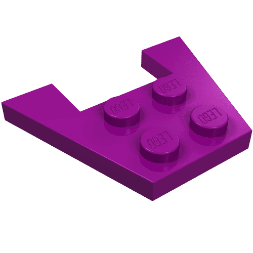 Wedge Plate 3 x 4 without Stud Notches em Roxo