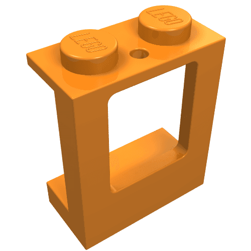 Window 1 x 2 x 2 Plane, Solid Studs em Laranja