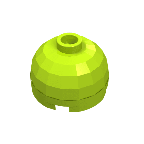 Brick Round 2 x 2 Dome Top, Blocked Open Stud, Bottom Axle Holder em Verde-limão