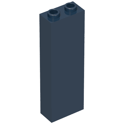 Brick 1 x 2 x 5 with Blocked Open Studs and Bottom Stud Holder with Asymmetric Ridges em Azul escuro
