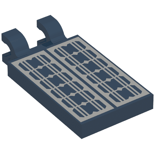 Tile Special 2 x 3 with 2 Clips with Solar Panel Print