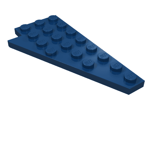 Wedge Plate 8 x 4 Wing Right with Stud Notch em Azul escuro