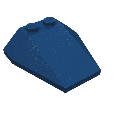 Brick Wedged, Sloped 4 x 4 Triple, No Stud Notches em Azul escuro