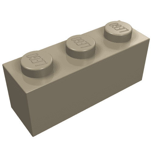 Brick 1 x 3 em Bege escuro