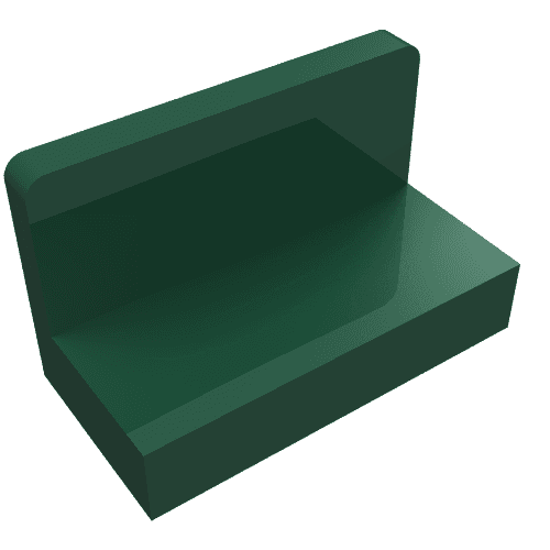 Panel 1 x 2 x 1 [Rounded Corners] em Verde escuro