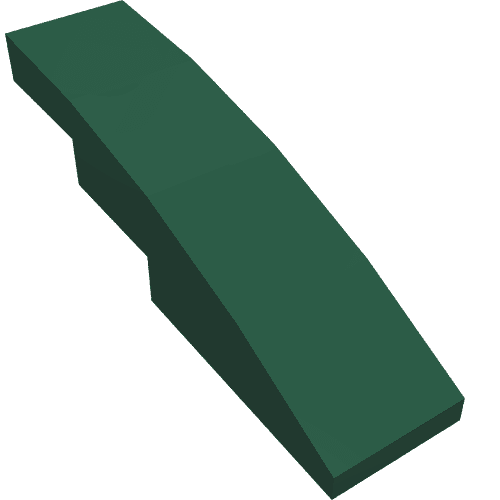 Brick Curved 4 x 1 No Studs [Stud Holder with Symmetric Ridges] em Verde escuro