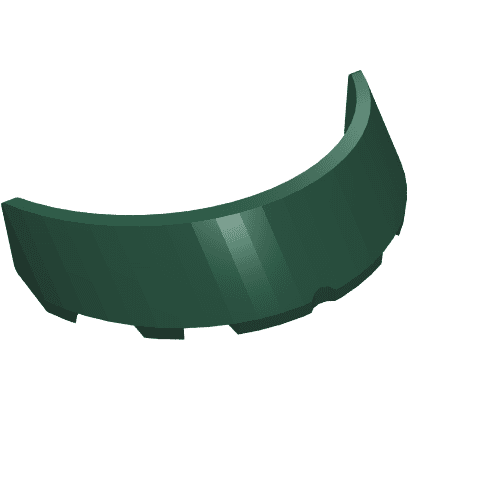 Windscreen 3 x 6 x 1 Curved with 2 Circular Stud Holders in Bottom em Verde escuro