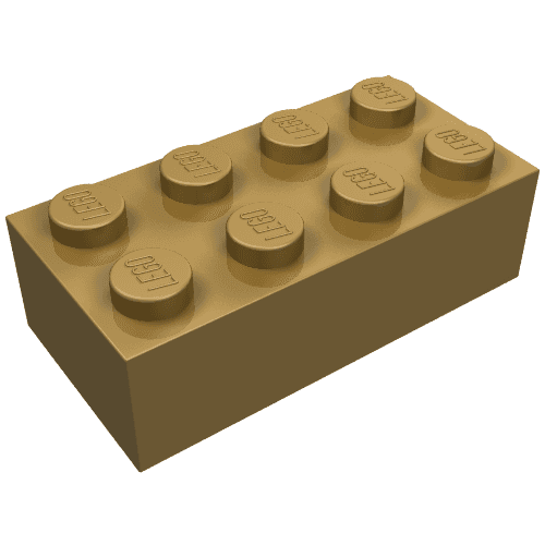 Brick 2 x 4 em Dourado perolado