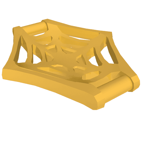 Web Effect Large Bar on Back Handles on Sides em Dourado perolado