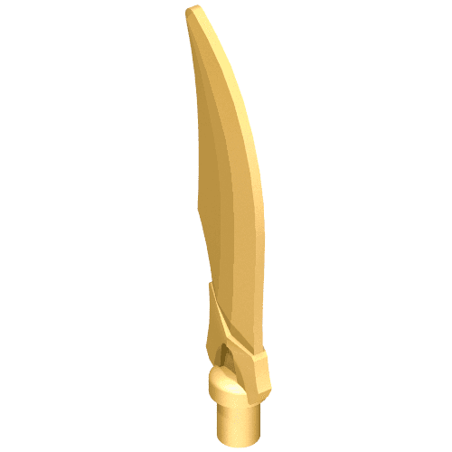 Weapon Sword Curved Blade with Bar em Dourado perolado