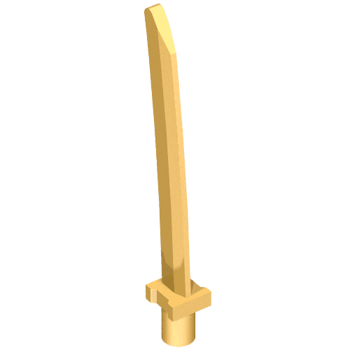 Weapon Sword Blade with Bar, Square Crossguard em Dourado perolado