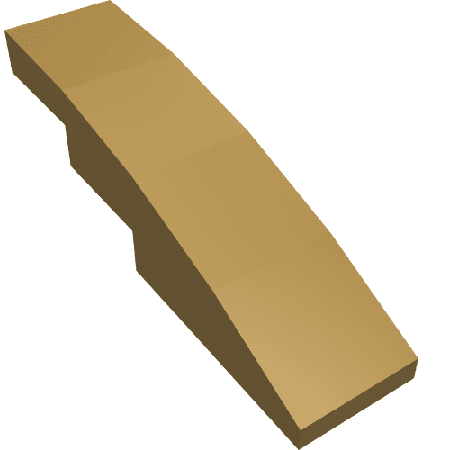 Brick Curved 4 x 1 No Studs [Stud Holder with Asymmetric Ridges] em Dourado perolado