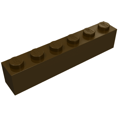 Brick 1 x 6 em Marrom escuro