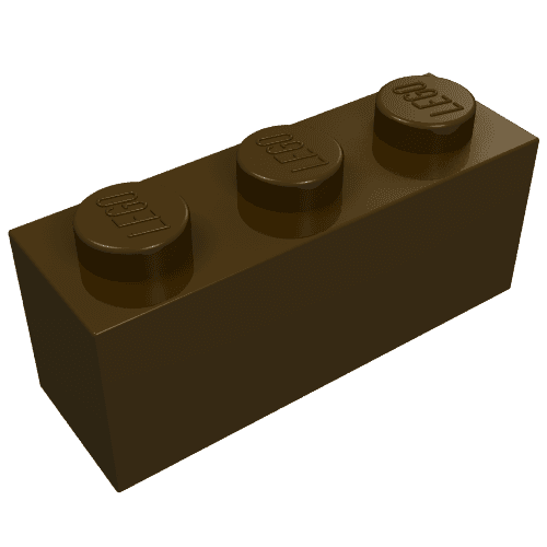 Brick 1 x 3 em Marrom escuro