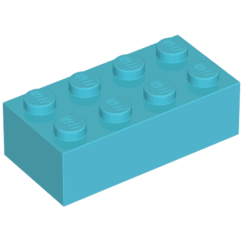 Brick 2 x 4 without Cross Supports em Azul Maersk