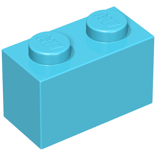 Brick 1 x 2 em Azul Maersk