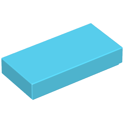 Tile 1 x 2 with Groove em Azul Maersk