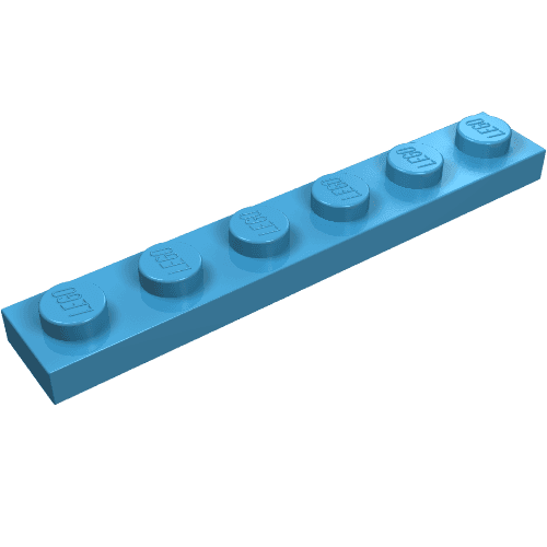 Plate 1 x 6 em Azul Maersk