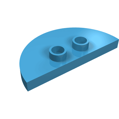 Duplo Plate 2 x 4 x 1/3 Half Circle with 2 Studs [Thin] em Azul Maersk
