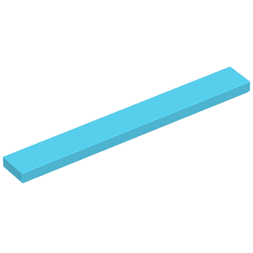 Tile 1 x 8 with Groove em Azul Maersk