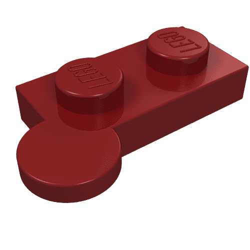 Hinge Plate 1 x 4 Swivel Top [Solid Pin] em Vermelho escuro