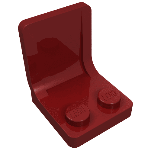 Seat / Chair 2 x 2 with Center Sprue Mark em Vermelho escuro