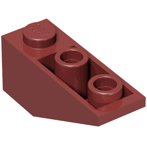 Brick Sloped Inverted 34° 3 x 1 with Internal Stopper em Vermelho escuro