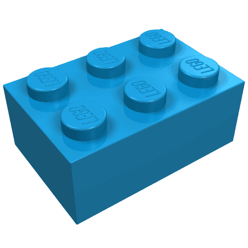 Brick 2 x 3 em Celeste escuro