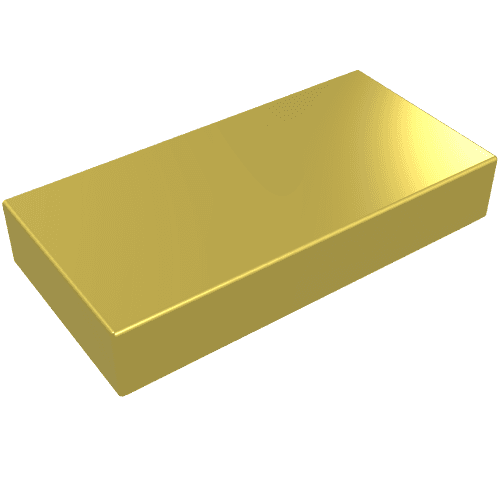 Tile 1 x 2 with Groove em Dourado cromado