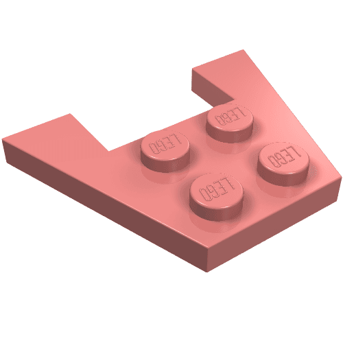 Wedge Plate 3 x 4 without Stud Notches em Vermelho areia