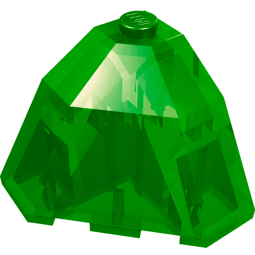 Brick Wedged, Sloped 3 x 3 x 2 Facet Top em Verde translúcido