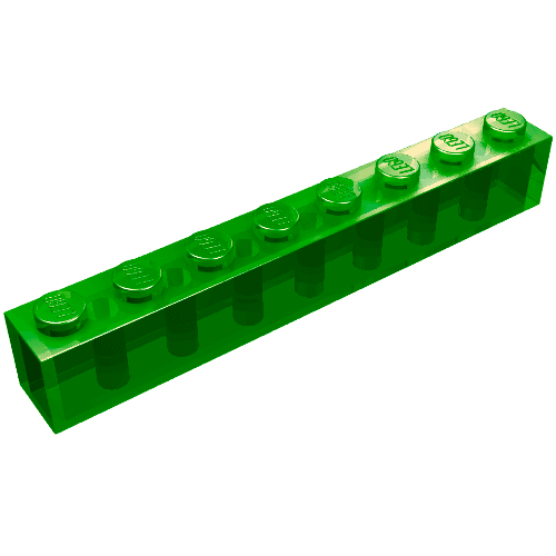 Brick 1 x 8 em Verde translúcido