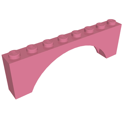 Brick Arch 1 x 8 x 2 em Rosa médio escuro