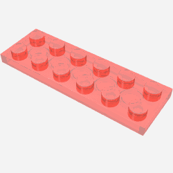 Plate 2 x 6 em Vermelho translúcido