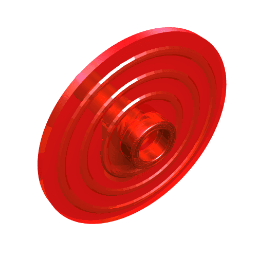 Shield Round with Stud em Vermelho translúcido
