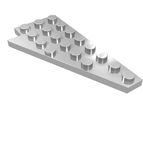 Wedge Plate 8 x 4 Wing Right with Stud Notch em Prata cromado