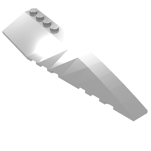 Brick Wedged, Curved 12 x 3 Right em Prata cromado